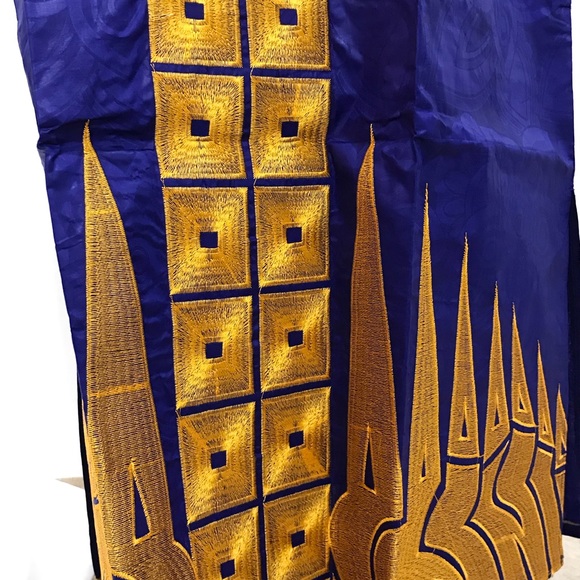 African Dress. African Dashiki. Wax Fabric Print Dress. Head Dress. Gele. - Picture 7 of 8